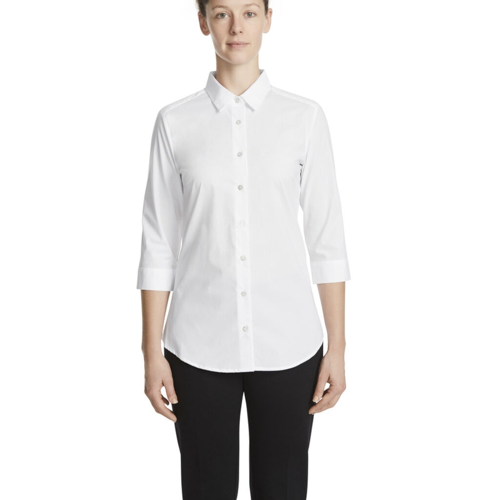 Stretch Cotton Blend 3/4 Slv Madem Shirt, white | NNT Uniforms