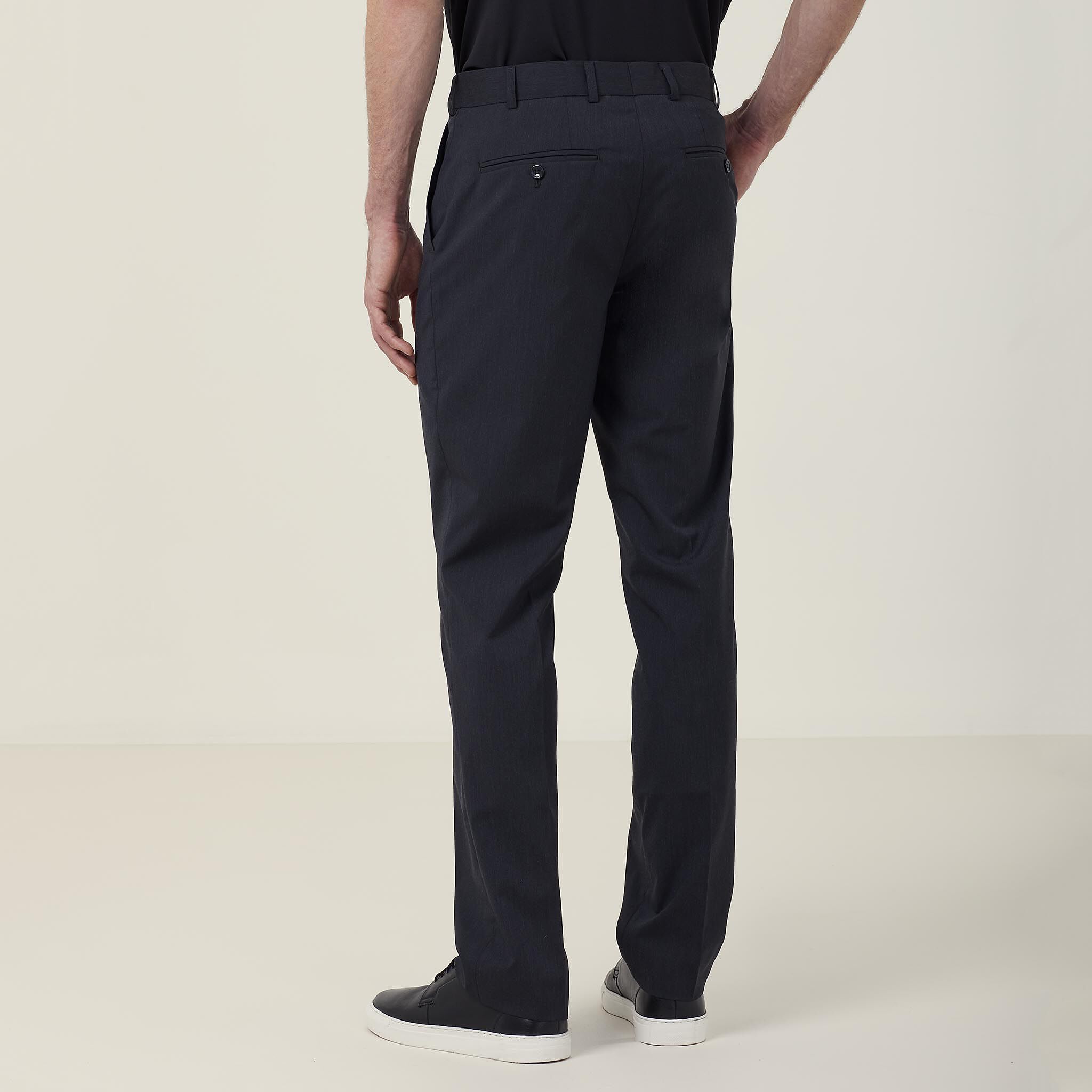 Slim Fit Poly-Viscose Stretch Trousers