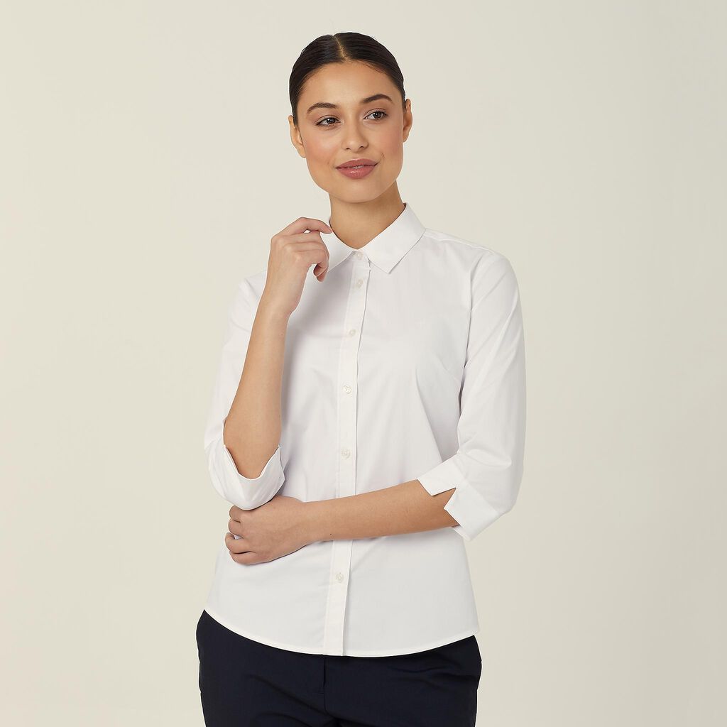 Avignon Stretch 3/4 Sleeve Shirt, white | NNT Uniforms