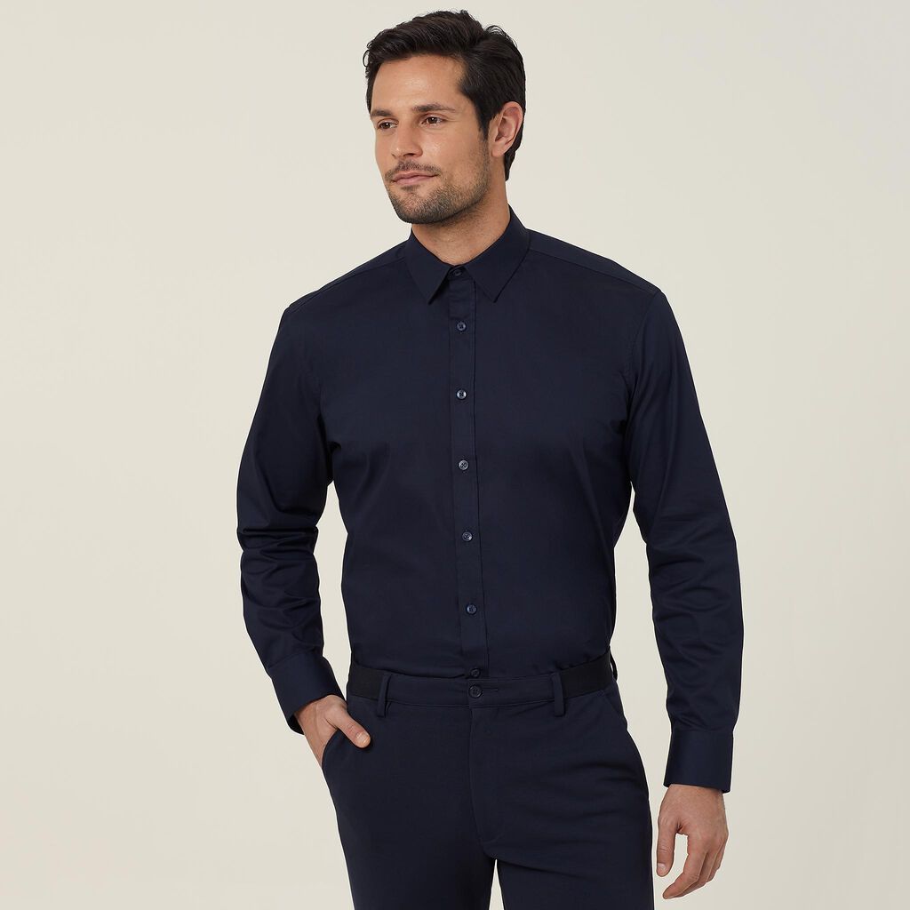 Avignon Long Sleeve Shirt, navy | NNT Uniforms