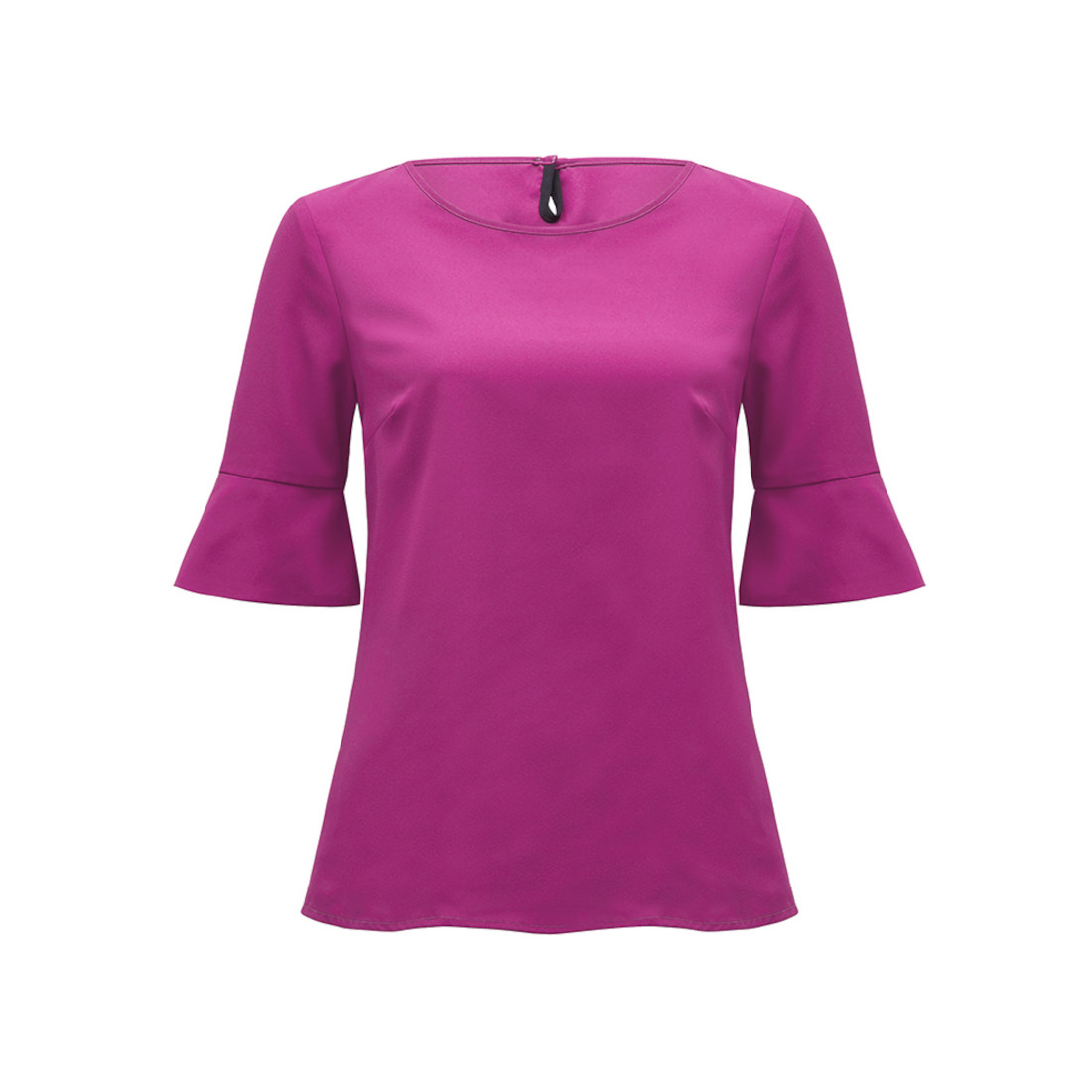 French Georgette Fluted Sleeve Top, pink | NNT Uniforms