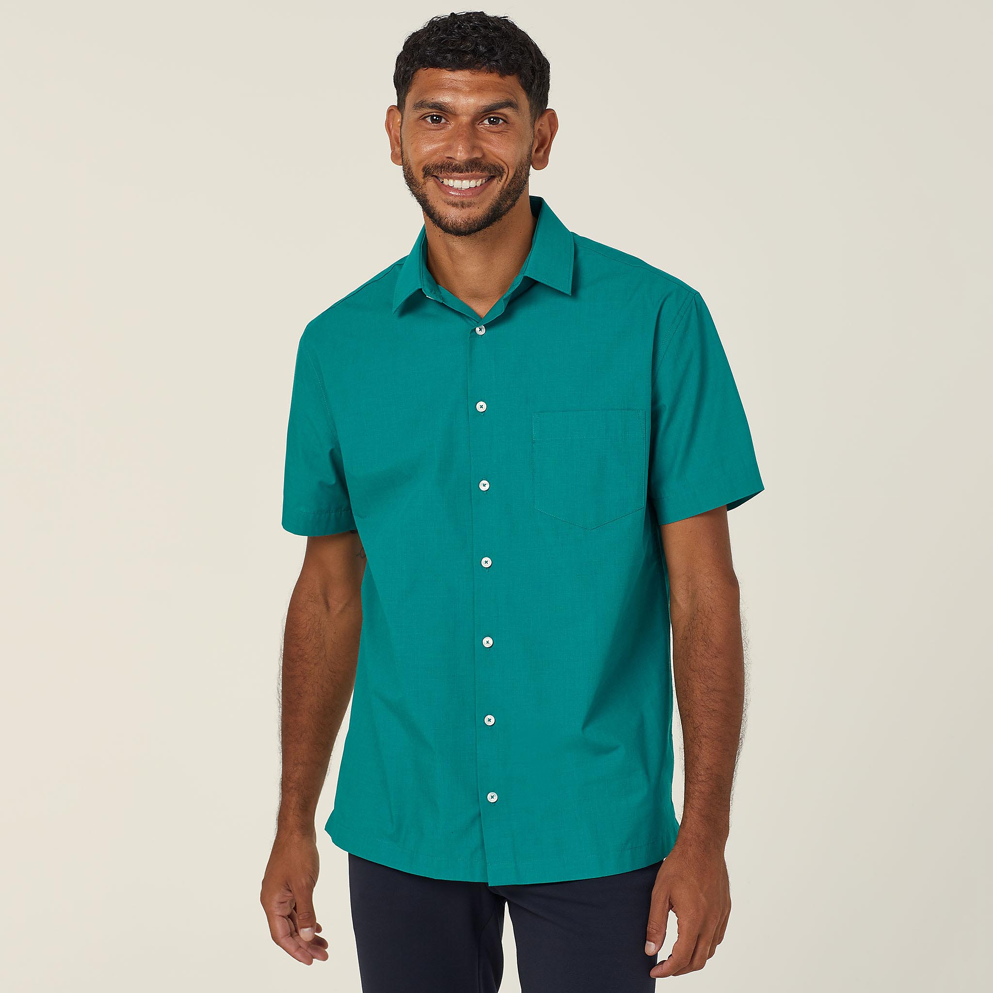 Poly Cotton End On End Short Sleeve Shirt, green | NNT Uniforms