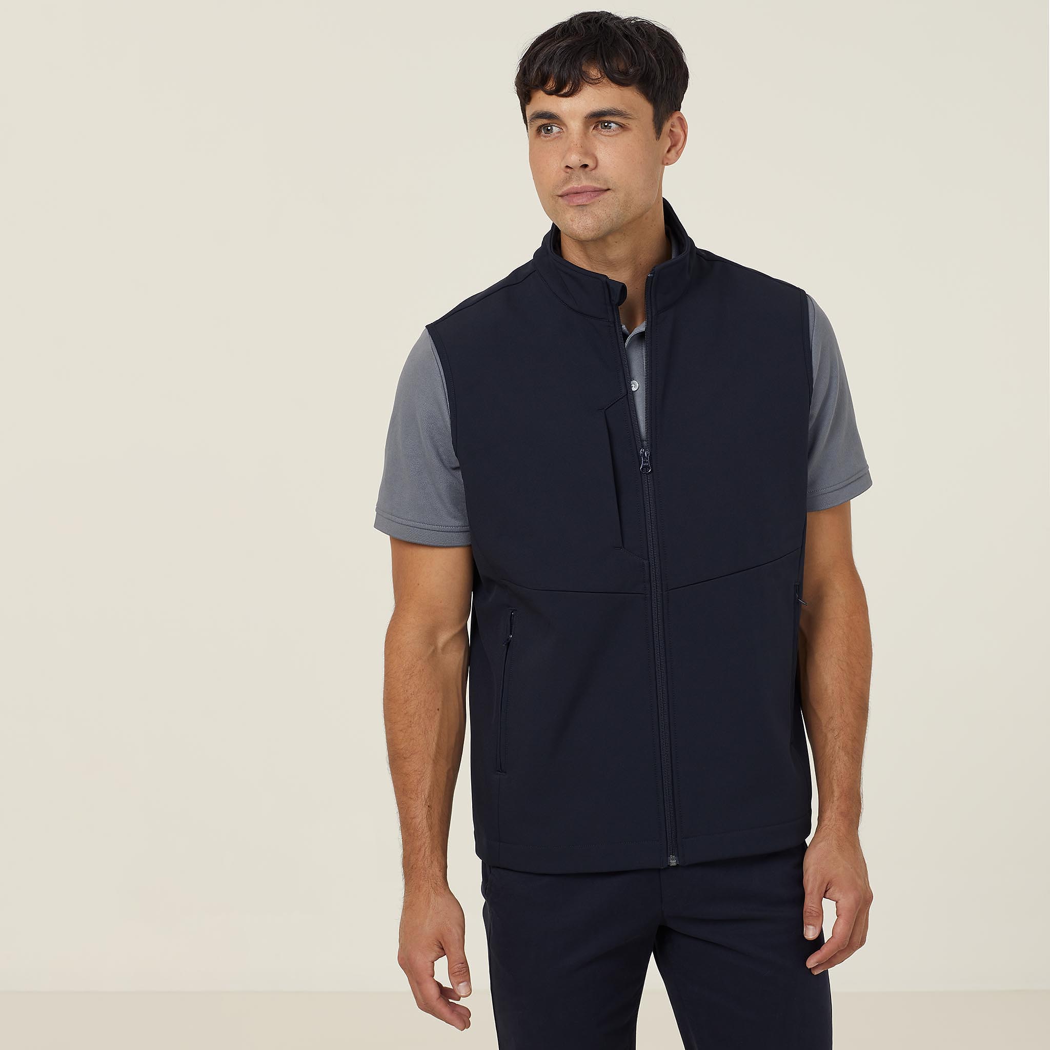 Bonded Fleece Zip Vest, navy | NNT Uniforms