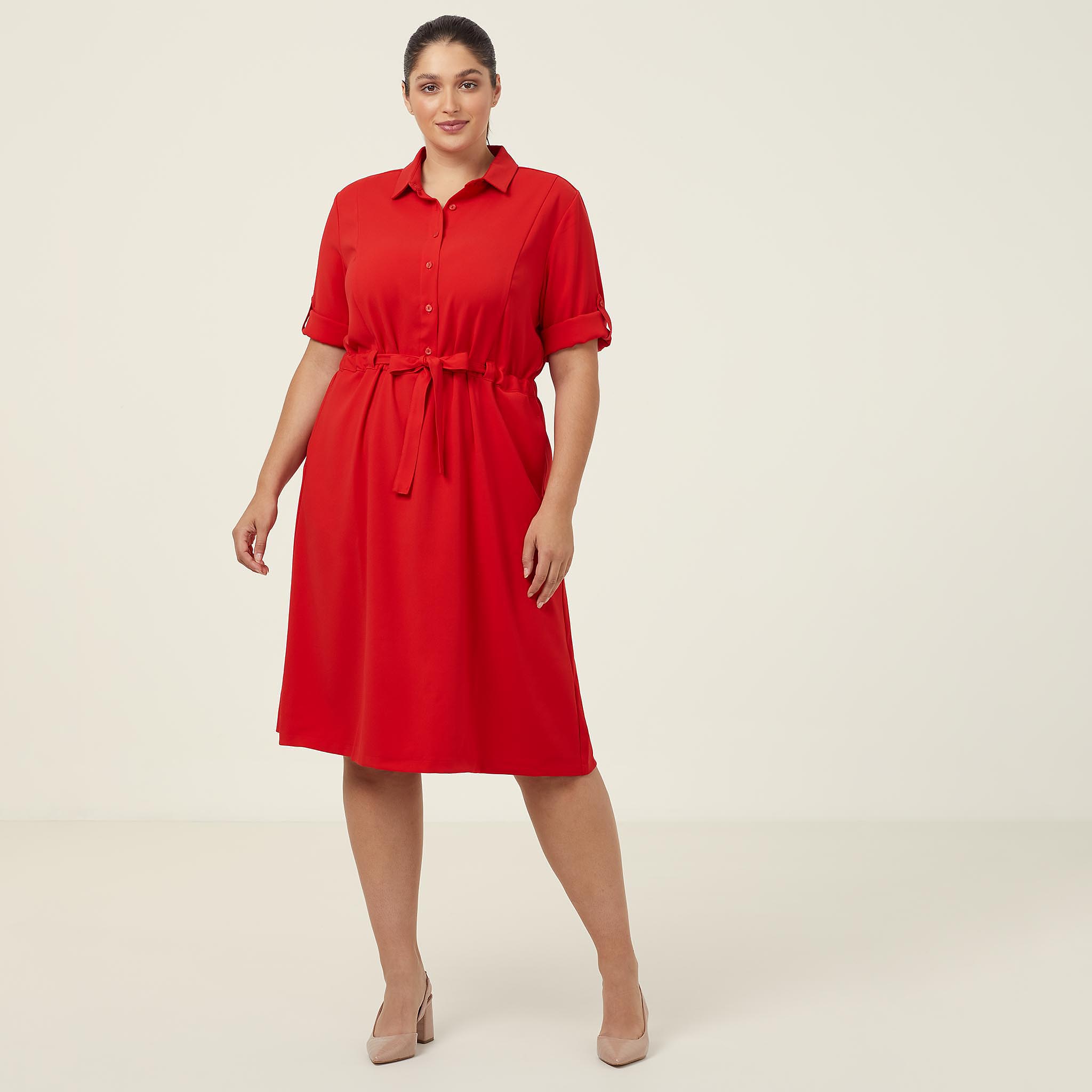 ralph lauren red shirt dress